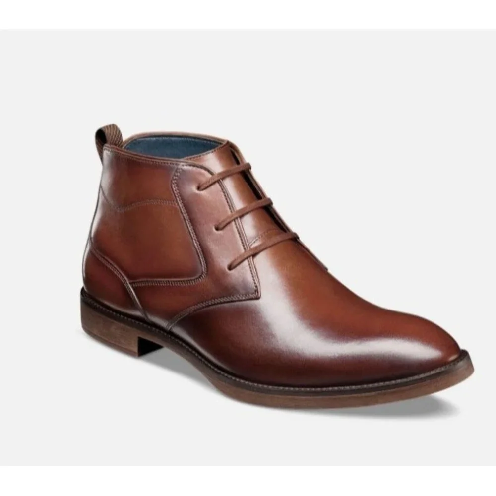 Stacy Adams Kyron Men's Chukka Boots Cognac‎ Smooth Leather Size 11M 25545